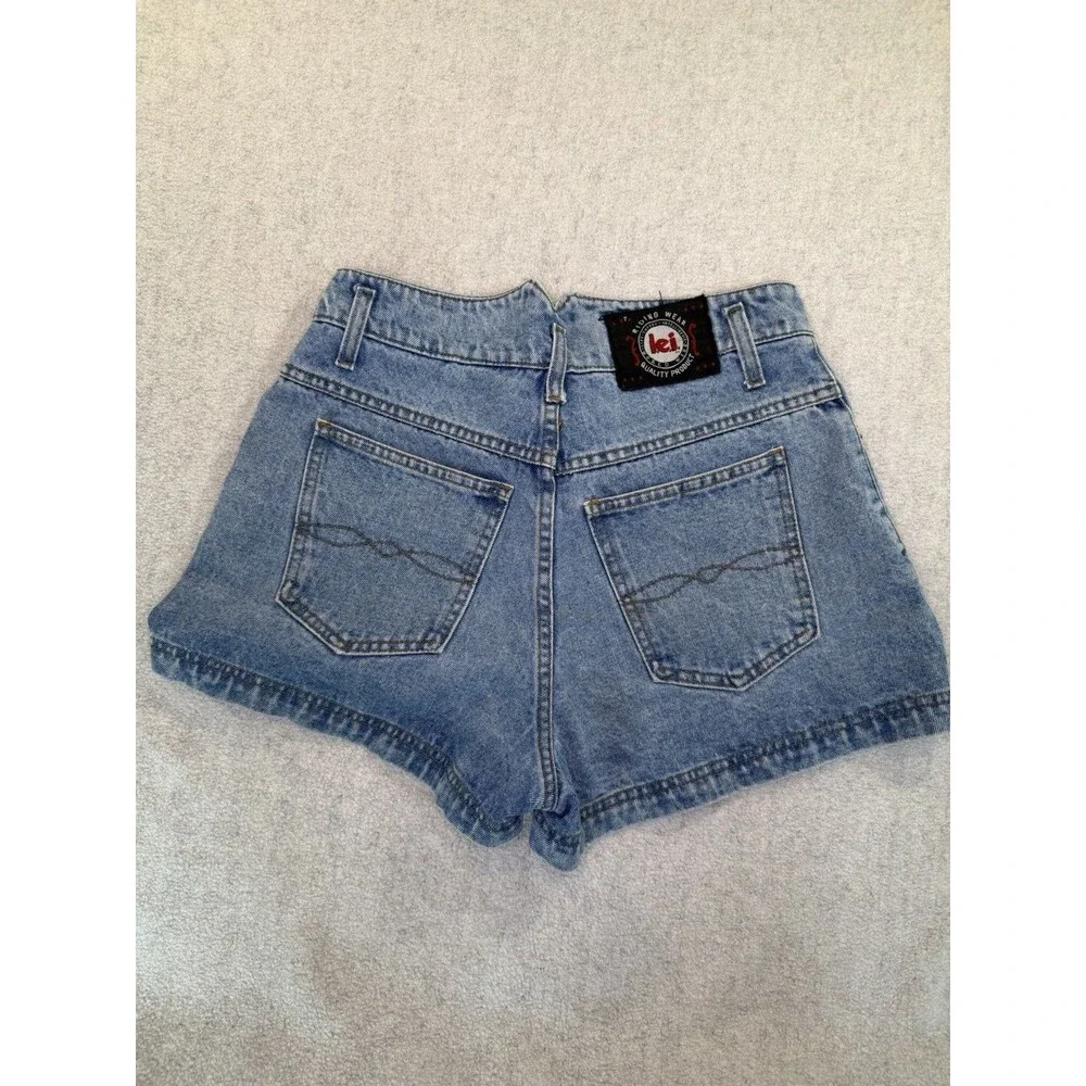 Vtg lei Shorts Women sz 13 Denim Y2K Cotton 5-Pocket Zip Flat Front